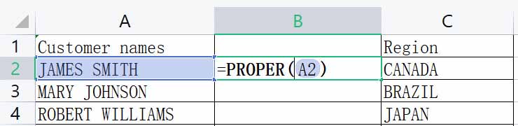 How to Do Title Case in Excel:step 2