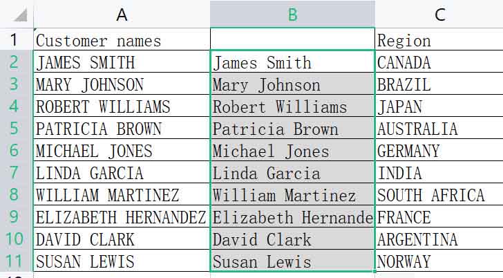 How to Do Title Case in Excel:step 4